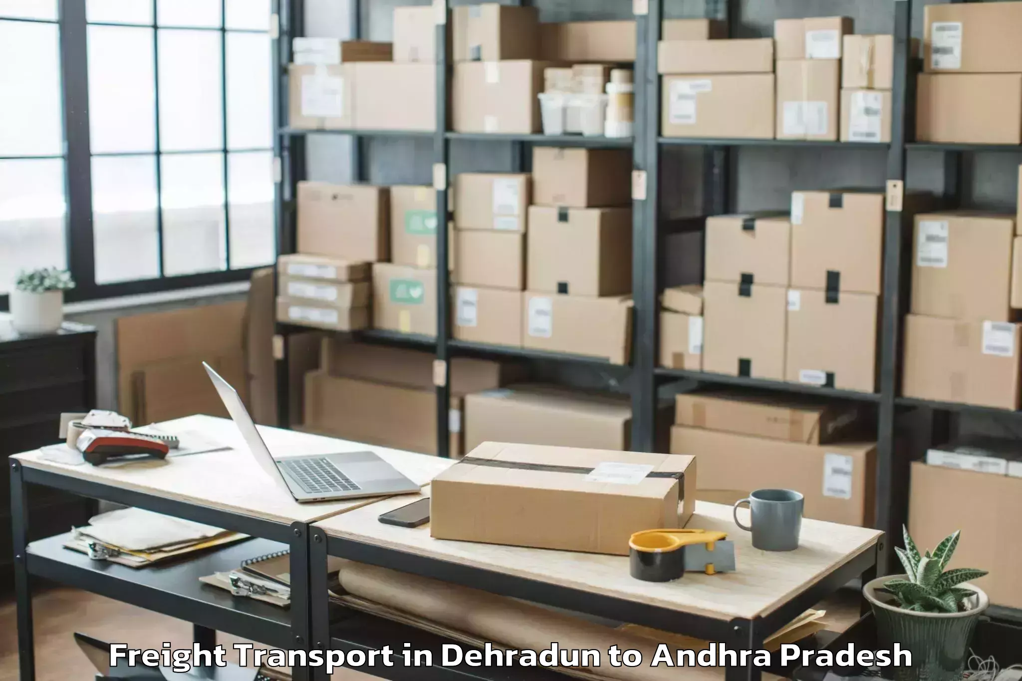 Easy Dehradun to Duvvuru Freight Transport Booking